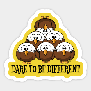 Owls Stacked Irregular Dare To Be Different Cow Cartoon Sticker